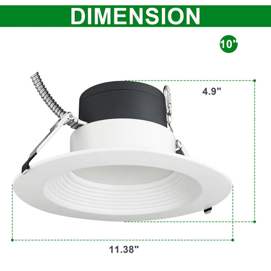 10 Inch Wattage & CCT Selectable LED Commercial Downlight | 10C-22/30/38W-XXK - primeledlight