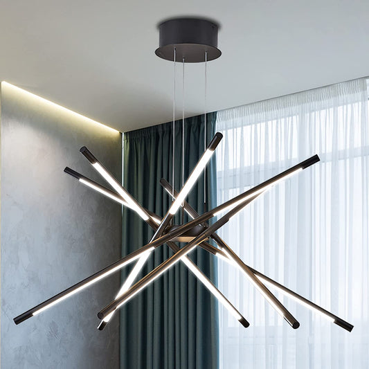 Modern Led Ceiling Lamp Black Sputnik Chandelier Fixture - primeledlight