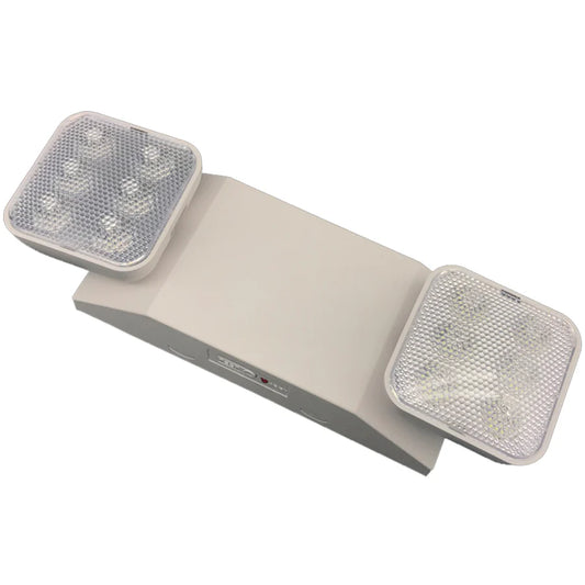 LED Dual-Head Emergency Light Adjustable Light Heads White | LS-EML033 - primeledlight