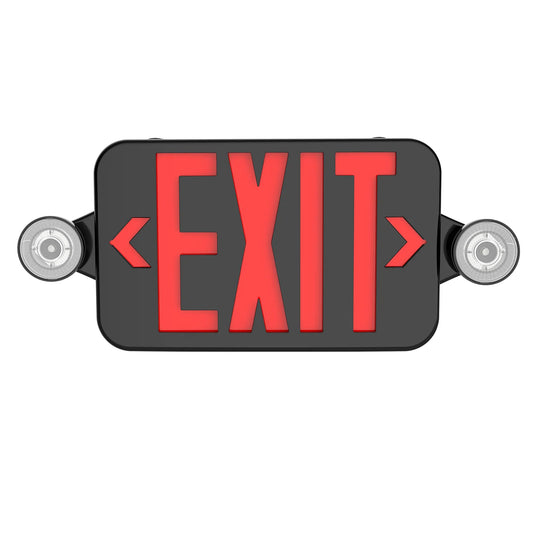Black Combo Exit Sign Light With Two Adjustable Heads | LS-ES007SR-B - primeledlight