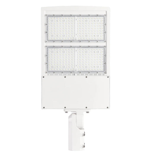 300W LED Shoebox Light White Housing AC 120-277V CCT 5000K | SBC8B-300W-120V-50K-W - primeledlight