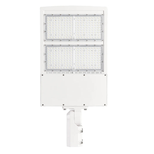 300W LED Shoebox Light White Housing AC 277-480V CCT 5000K | SBC8B-300W-480V-50K-W - primeledlight