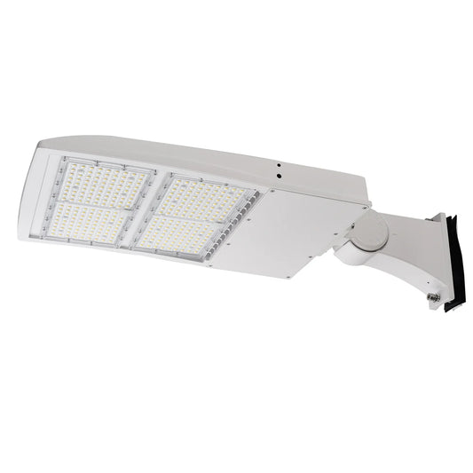 300W LED Shoebox Light White Housing AC 277-480V CCT 5000K | SBC8B-300W-480V-50K-W - primeledlight