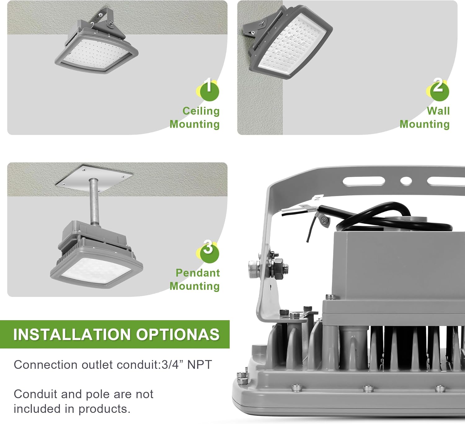 200W LED Explosion Proof Flood Light Class 1 Division 2 | CES-200W-120V-50K (FREE Shipping)