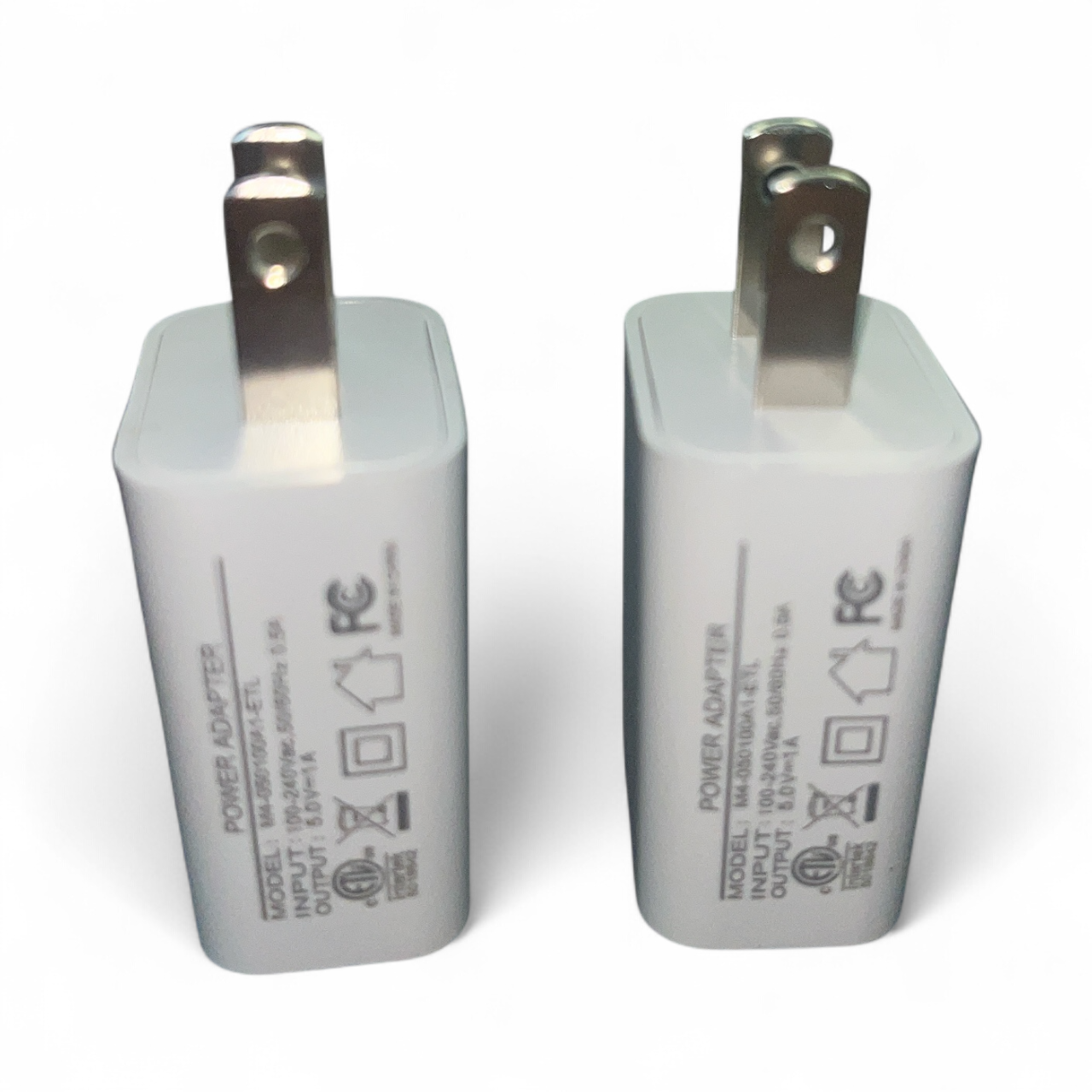 2 pack EZ-FIT ETL Certified 5V Power Supply USB Wall Charger 5v 1A Universal Portable Travel Power Adapter Plug