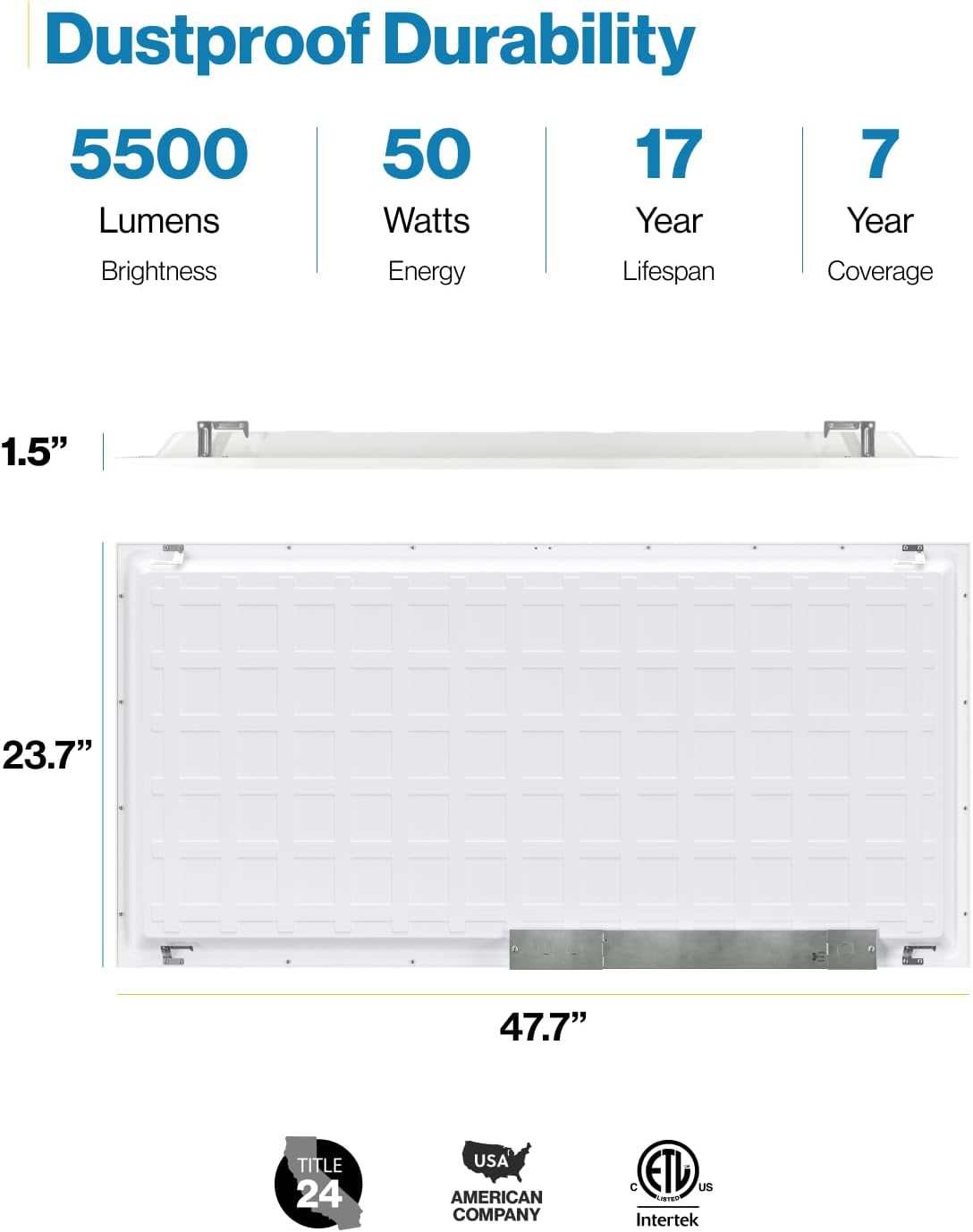 PACK of 4 LED Flat Panel Light 2X4, Selectable Color Temperature 4000K/5000K/6000K, 40W Dimmable 0-10V